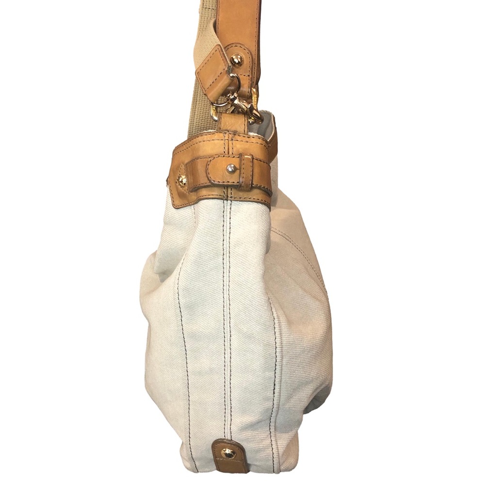BURBERRY Blue Label Light Beige Canvas Bag with Leather Trim and Crossbody Strap - Picture 11 of 17